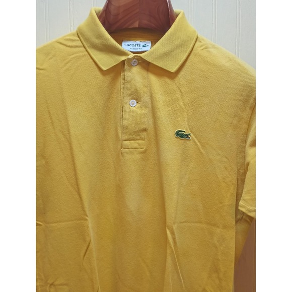 Lacoste Other - Lacoste Polo Shirt Mens Small Yellow Classic Fit Pique Croc Logo Cotton